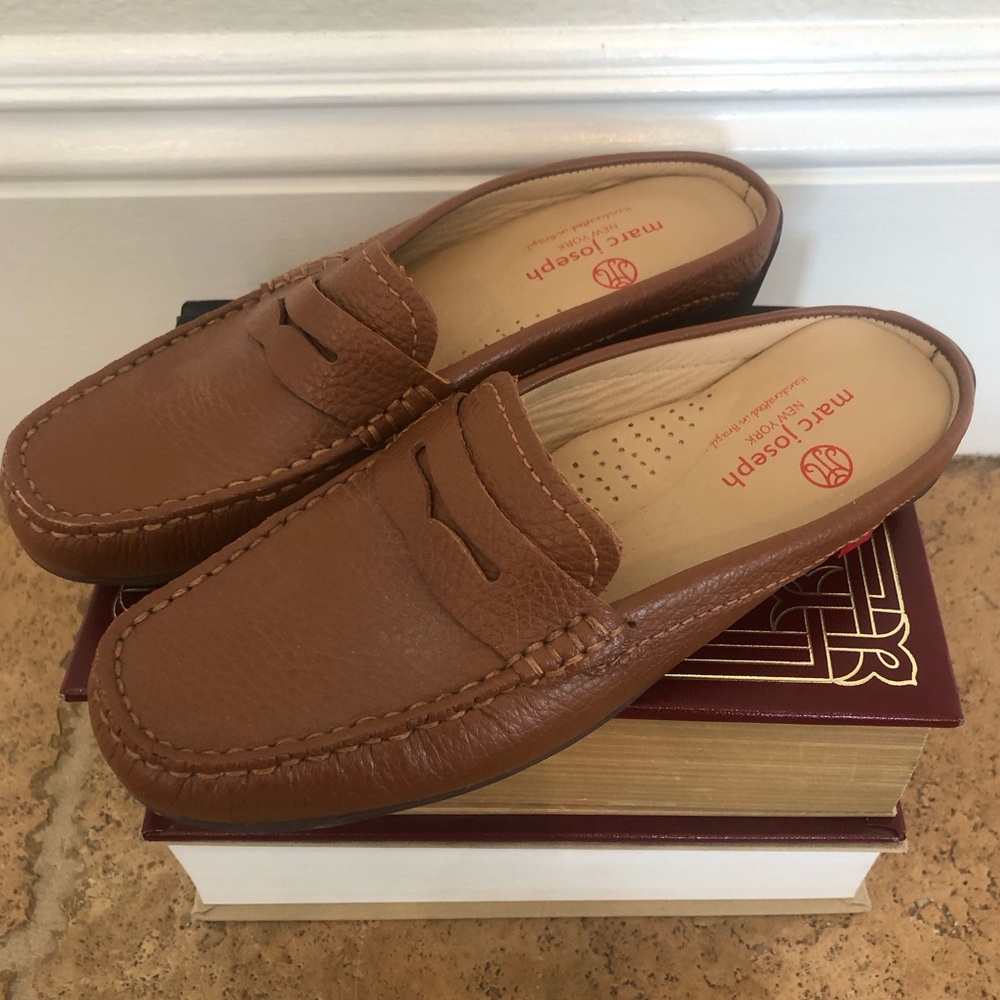 MARC JOSEPH - Union Penny Loafer Mule + Cognac Grainy + NWT - Picture 7 of 16